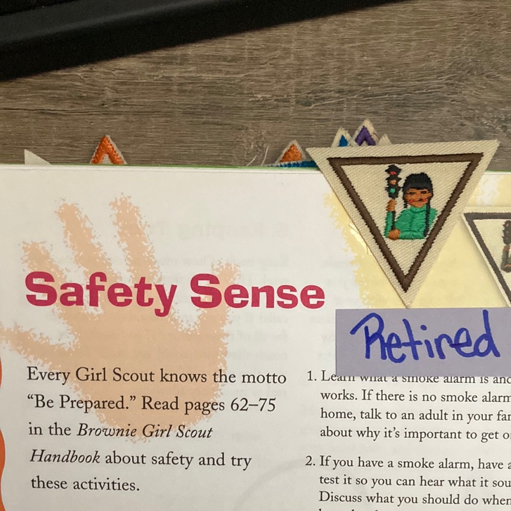 Safety Sense Brown Border Try-It Girl Scouts Badge Patch Unused